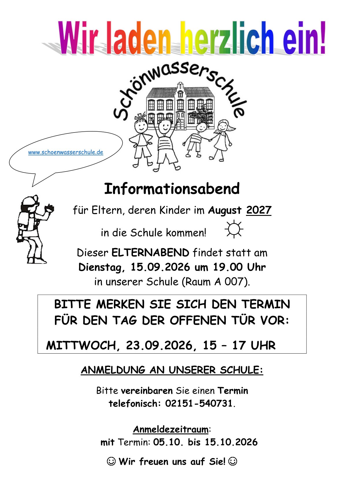 Informationsabend für die Anmeldung 2027